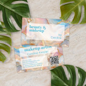 Gouden Glitter Marble Art Patroon Scannable QR Cod Visitekaartje