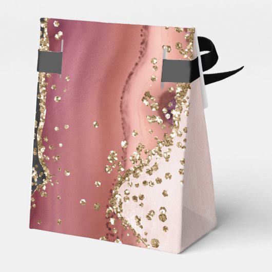 Gouden Glitter Marmeren Agaat 50ste Jubileum Bedankdoosjes (Achterkant)