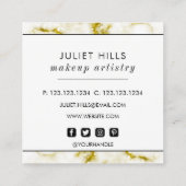 Gouden Glitter Marmeren Vierkant Visitekaartje (Achterkant)