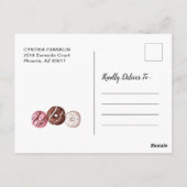 Gouden Glitter Meisje Donut Verjaardag Foto Bedank Briefkaart (Achterkant)