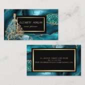 Gouden Glitter Meisje Emerald Groen Visitekaartje (Voorkant / Achterkant)