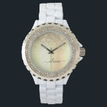 Gouden Glitter Meisjes Luxe Moderne Monogram Naam Horloge<br><div class="desc">Gouden Nep Folie Metallic Glitter Glans Borstel Metaal Monogram Naam Horloge. Dit is het perfecte afstudeergeschenk,  verjaardagscadeau,  trouwcadeau,  bruidsfeest cadeau,  jubileumcadeau,  baby shower cadeau of vrijgezellenfeest cadeau voor iemand die houdt van glamour luxe en chic stijlen.</div>