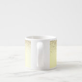 Gouden Glitter Meisjesachtige Luxe Moderne Monogra Espresso Kop (Achterkant)
