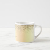 Gouden Glitter Meisjesachtige Luxe Moderne Monogra Espresso Kop (Rechts)