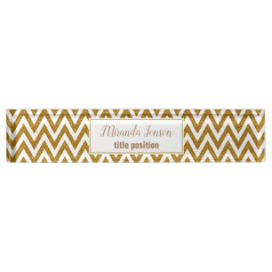 Gouden glitter met monogram naambordje