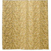 Gouden glitter met zwarte en witte vonken douchegordijn (Voorkant)