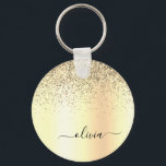 Gouden Glitter Metaal Monogram Glam Naam Sleutelhanger<br><div class="desc">Gouden Nep Folie Metaalachtige Glitter Geborsteld Metaal Monogram Naam Sleutelhangers (Sleutelhanger). Dit is het perfecte cadeau voor een sweet 16 verjaardag,  bruiloft,  bruidsfeest,  jubileum,  babyfeestje of vrijgezellenfeest voor iemand die van glamour luxe en chic stijl houdt.</div>