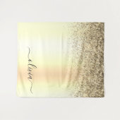 Gouden Glitter Metaal Monogram Glam Naam Wandkleed (Voorkant (horizontaal))