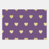 Gouden Glitter Metallic Hart Zwart Rood Paars Inpakpapier Vel (Voorkant 3)