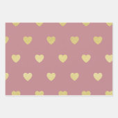 Gouden Glitter Metallic Hart Zwart Rood Paars Inpakpapier Vel (Voorkant 2)