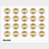 Gouden Glitter & Metallic Koper Bruiloft Monogram Ronde Sticker (Vel)
