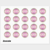 Gouden Glitter & Metallic Paarse Bruiloft Monogram Ronde Sticker (Vel)