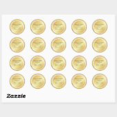 Gouden Glitter & Metallic Verloving gepersonalisee Ronde Sticker (Vel)