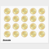 Gouden Glitter & Metallic Verlovingen Envelope Sea Ronde Sticker (Vel)