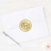 Gouden Glitter & Metallic Wij zijn Betrokken Douan Ronde Sticker (Envelop)