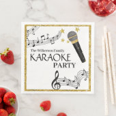 Gouden Glitter Microfoon Muzieknoten Karaoke Party Servet (Insitu)