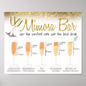 Gouden Glitter Mimosa Bar Bruids brunch Bord Poster (Voorkant)