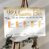 Gouden Glitter Mimosa Bar Bruidsbrunch Bord Poster