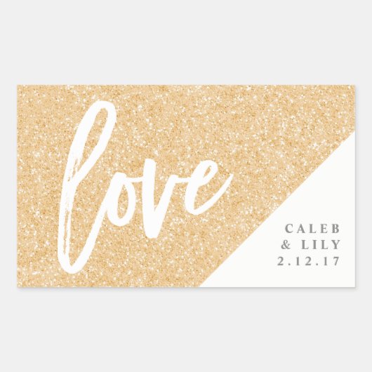 Gouden Glitter Mini Champagne, Mini Wijn, Label (Voorkant)