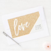 Gouden Glitter Mini Champagne, Mini Wijn, Label (Envelop)