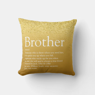Gouden Glitter Modern Beste Broer Ooit Definitie Kussen