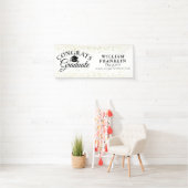 Gouden Glitter Modern Elegant Afstuderen Spandoek (Insitu)