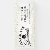 Gouden Glitter Modern Elegant Afstuderen Spandoek (Verticaal)