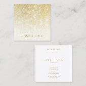 Gouden Glitter Modern Minimalistisch Elegant Eenvo Vierkante Visitekaartje (Voorkant / Achterkant)