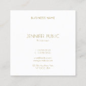 Gouden Glitter Modern Minimalistisch Elegant Eenvo Vierkante Visitekaartje (Achterkant)
