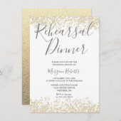 Gouden Glitter Modern Oefenavond Eetgelegenheid Ui Kaart (Voorkant / Achterkant)