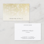 Gouden Glitter Modern Professionele Template Elega Visitekaartje (Voorkant / Achterkant)