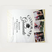 Gouden Glitter Moderne Afstudeerfoto Achtergrond 3 Wandkleed (Voorkant (horizontaal))