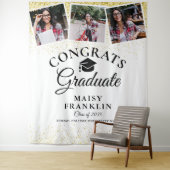 Gouden Glitter Moderne Afstudeerfoto Achtergrond 3 Wandkleed (In situ)