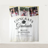 Gouden Glitter Moderne Afstudeerfoto Achtergrond 3 Wandkleed (Voorkant)