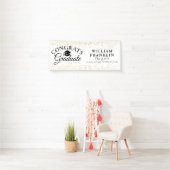 Gouden Glitter Moderne Elegante Afstuderen Spandoek (Insitu)