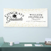 Gouden Glitter Moderne Elegante Afstuderen Spandoek (Beurs)