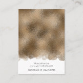 Gouden Glitter Moderne Lux Oorbellen Sieraden Disp Visitekaartje (Achterkant)