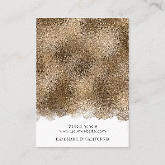 Gouden Glitter Moderne Lux Oorbellen Sieraden Disp Visitekaartje (Achterkant)