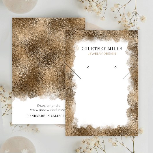 Gouden Glitter Moderne Lux Oorbellen Sieraden Disp Visitekaartje