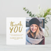 Gouden Glitter Moderne Script Afstudeer Bedankt Fo (Staand voorkant)