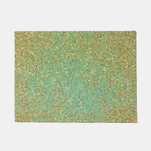 Gouden Glitter Moderne Trendy Glam Persoonlijk Deurmat (Voorkant)