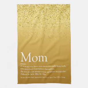 Gouden Glitter Moeder Definitie Citaat Theedoek