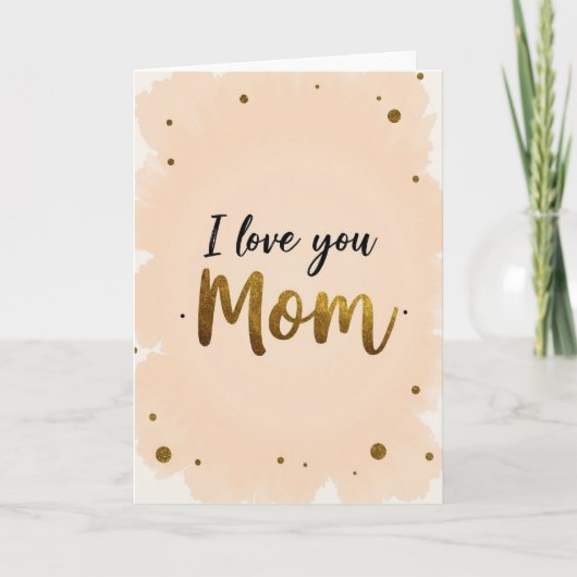 Gouden Glitter Moeder Kaart (Voorkant)