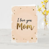 Gouden Glitter Moeder Kaart (Gele Bloem)