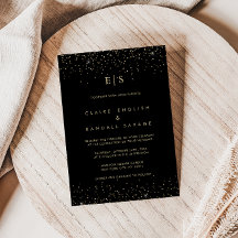 Gouden Glitter Monogram Achternaam Initiaal Bruilo