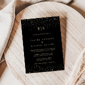 Gouden Glitter Monogram Achternaam Initiaal Bruilo Kaart