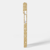 Gouden Glitter Monogram Eerste Letter Naam Case-Mate iPhone Case (Achterkant / Links)