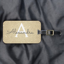 Gouden Glitter Monogram Naam