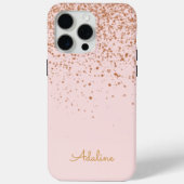 Gouden Glitter Monogram Naam Case-Mate iPhone Case (Achterkant)