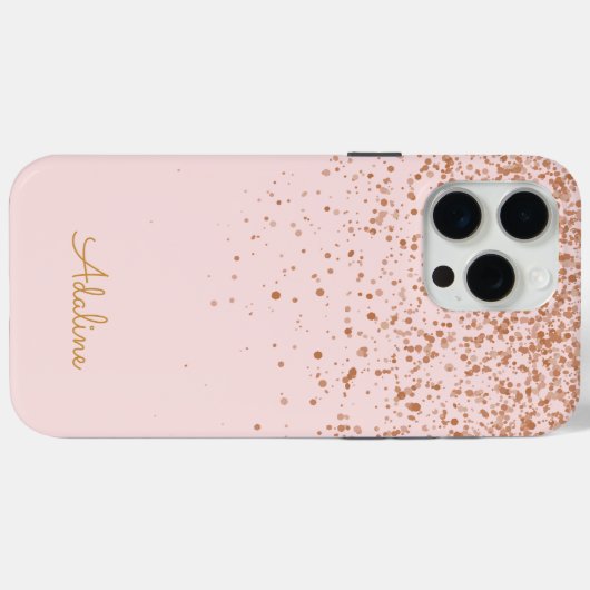 Gouden Glitter Monogram Naam Case-Mate iPhone Case (Achterkant (horizontaal))
